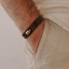 Bracelet en cuir Mon Petit Poids Brun (plaqué or jaune) - Mon Petit Poids