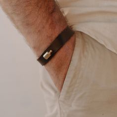 Bracelet en cuir Mon Petit Poids Brun (plaqué or jaune) - Mon Petit Poids
