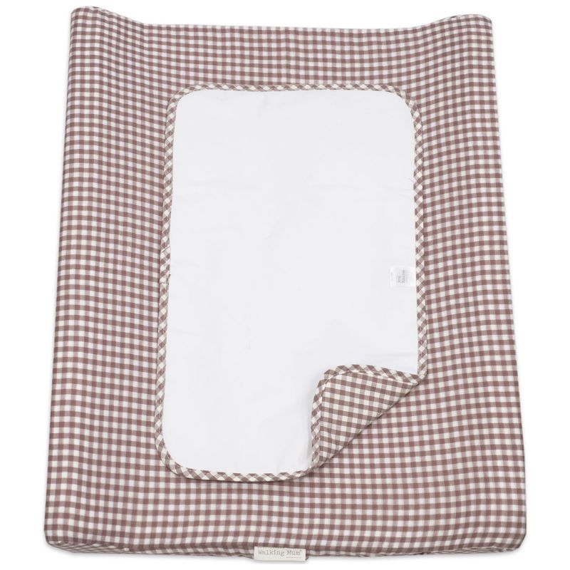 Matelas à langer avec housse Home Praliné Vichy Moka Walking Mum Produit 1