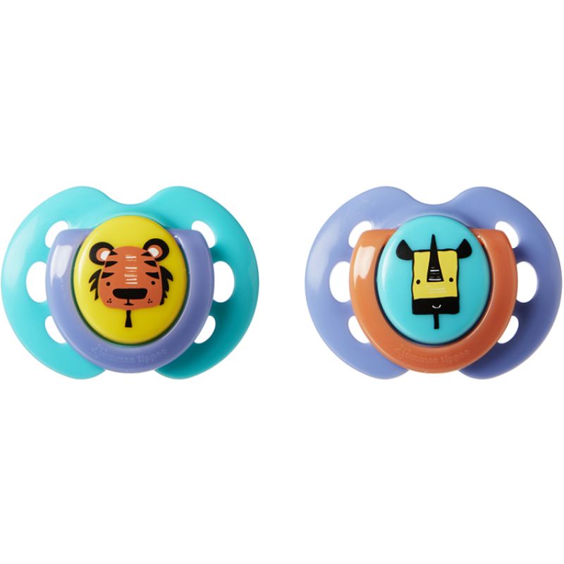 Lot de 2 sucettes Fun Style Animaux de la savane bleu (0-6 mois) Tommee Tippee