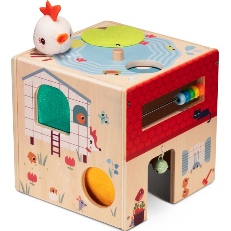 Cube d'activités en bois Ferme Lilliputiens