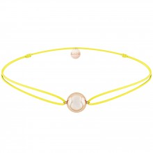 Bracelet cordon jaune Mini bola Joy (plaqué or rose)  par Ilado Paris