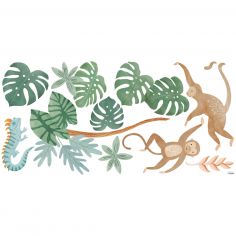 Planche de stickers Décor XL Singes et iguane - Lilipinso