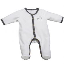 Pyjama chaud Babyfan blanc et gris (Naissance)  par Sauthon
