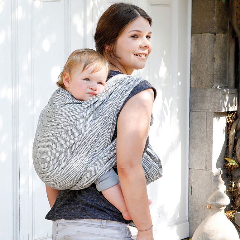 Echarpe de portage BB-Slen Jacquard gris bold (4,9 mètres) Babylonia carriers