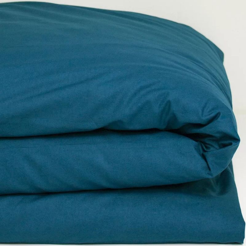 Housse de couette en coton bio bleu nuit (100 x 140 cm) Kadolis