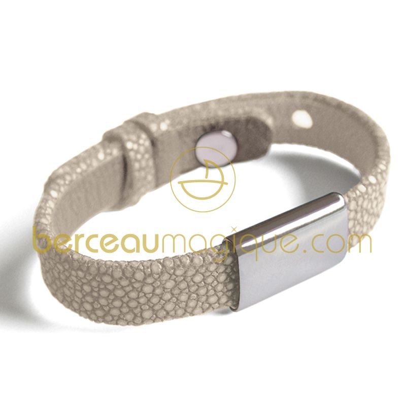 Bracelet Hip Hop Chocolat blanc (argent) Mikado