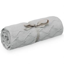 Couverture tricotée en coton bio grise (80 x 100 cm)  par Cam Cam Copenhagen