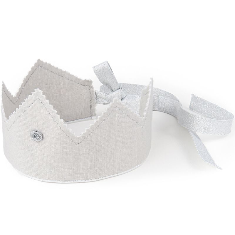 Couronne en lin gris clair et argenté Cotton&Sweets