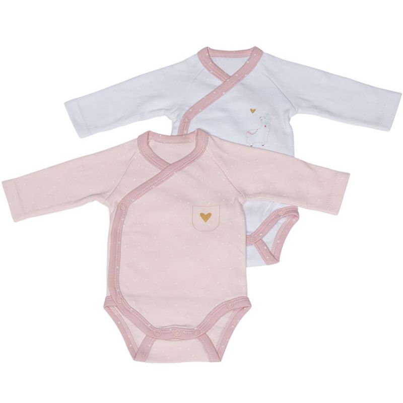 Lot de 2 bodies manches longues Mila (1 mois : 33 cm) Sauthon