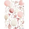 Planche de stickers A3 Cerfs-volants et ballons roses - Lilipinso