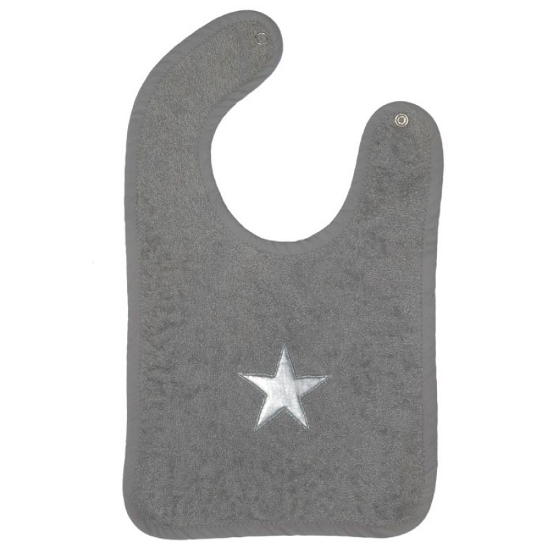 Bavoir à bouton pression Etoile gris Taftan