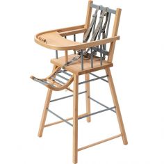 Chaise haute traditionnelle André hybride bleu gris - Combelle