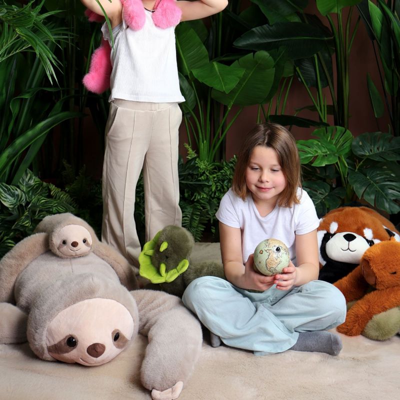 Peluche géante Panda Roux lesté PODCOLL (100 cm) Histoire d'Ours Ambiance 4