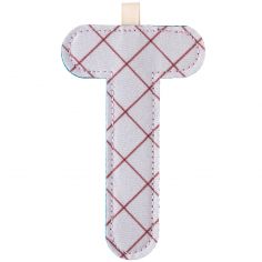 Lettre en tissu à suspendre réversible T (9,5 cm)