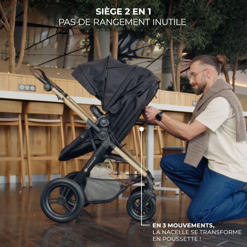 Poussette 3 en 1 Moov 2 XL Pure Black Kinderkraft Produit 8