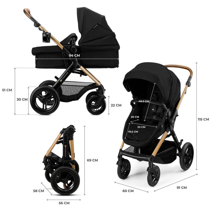 Poussette 3 en 1 Moov 2 XL Pure Black Kinderkraft Produit 9
