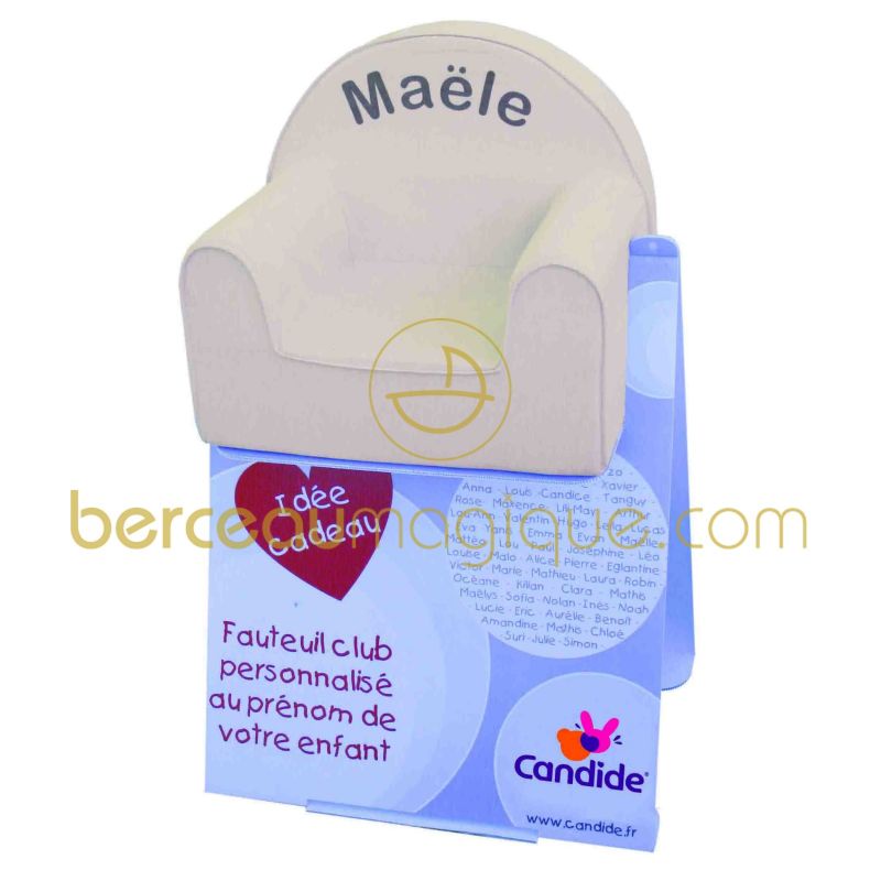 Fauteuil club naturel (personnalisable) Candide