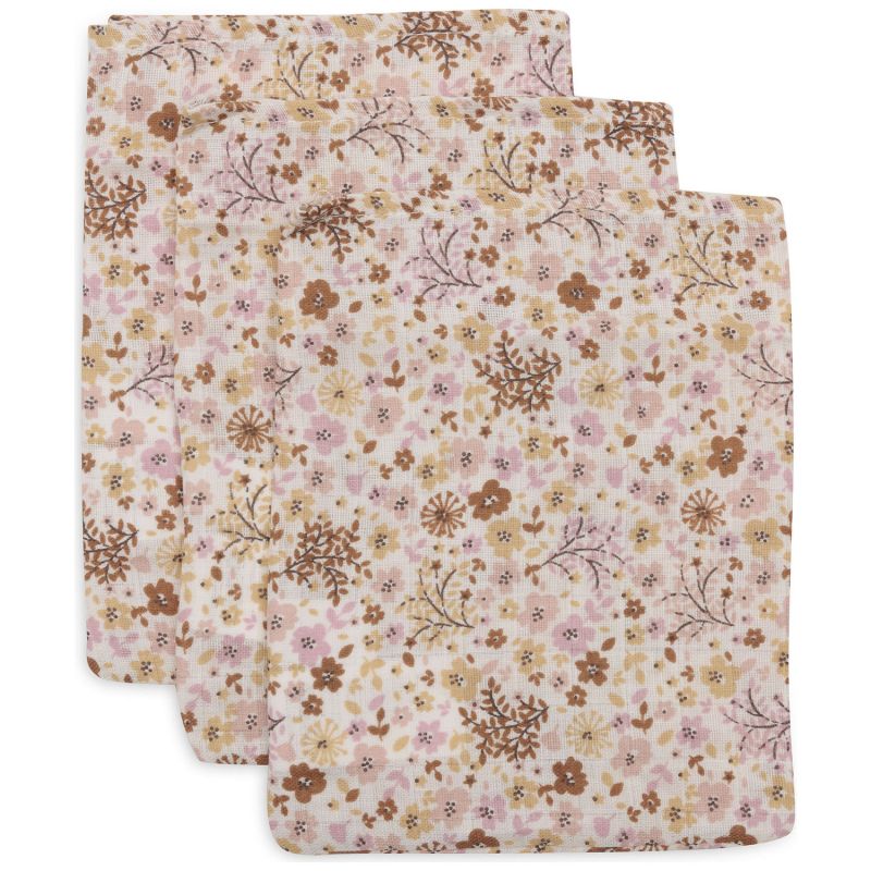 Lot de 3 gants de toilette en gaze de coton Flower Fairies Jollein Produit 1