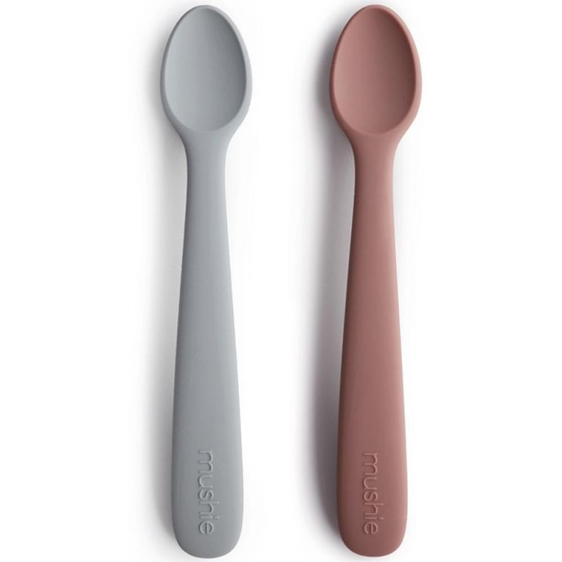 Lot de 2 cuillères en silicone Stone-Cloudy mauve Mushie