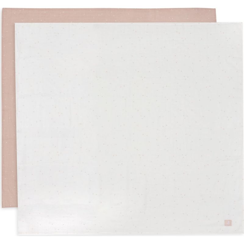 Lot de 2 maxi-langes en coton Twinkling Wild Rose (115 x 115 cm) Jollein Produit 1 grande taille