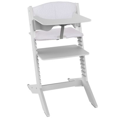Chaise haute évolutive Nala Grise avec tablette et coussin