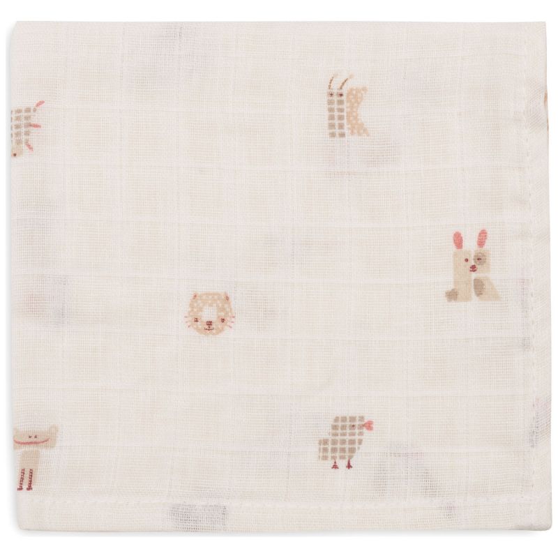 Lot de 3 mini langes en gaze de coton Animal Friends (31 x 31 cm) Jollein Produit 3
