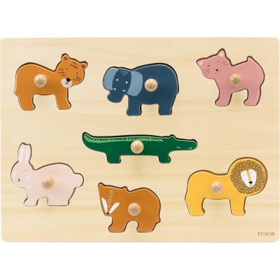 Puzzle en bois All animals (7 pièces)  par Trixie