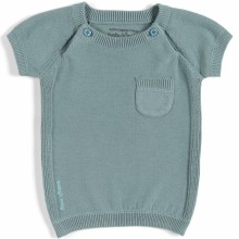 Pull manches courtes gris vert (3 mois : 62 cm)  par Baby's Only