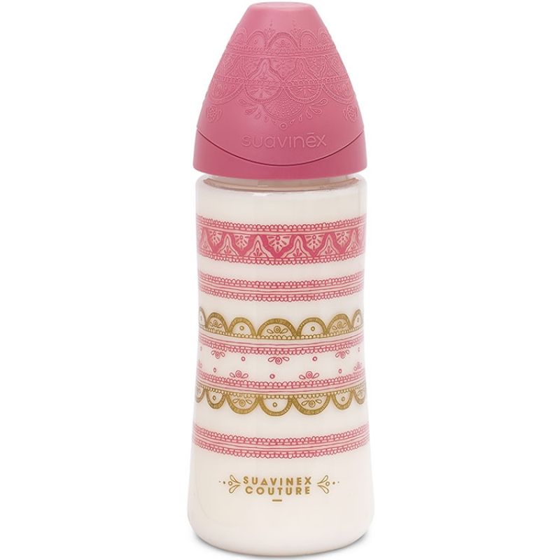 Biberon Couture Ethnic rose et doré (360 ml) Suavinex