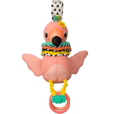 Peluche musicale à suspendre flamant rose (29 cm) Infantino