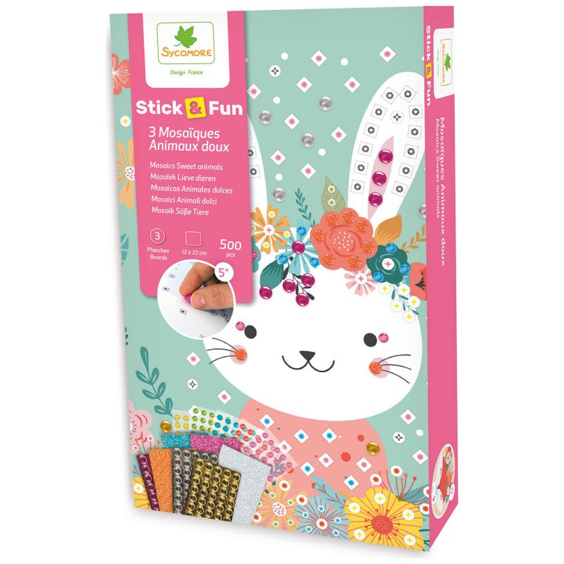 Coffret 3 mosaïques Animaux doux Sycomore Packaging 1
