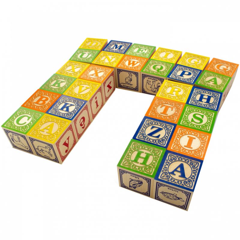 Cubes Alphabet en bois (28 pièces) Uncle Goose