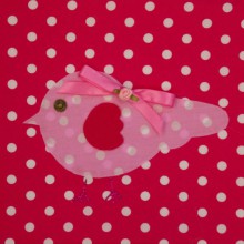 Tableau Candy Colours Bye Bye Birdie rouge (20 x 20 cm)  par Moepa