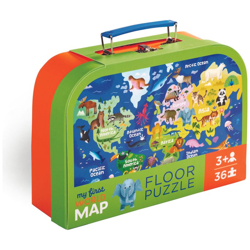 Malette puzzle Ma première carte du monde (36 pièces) Crocodile Creek Packaging 1