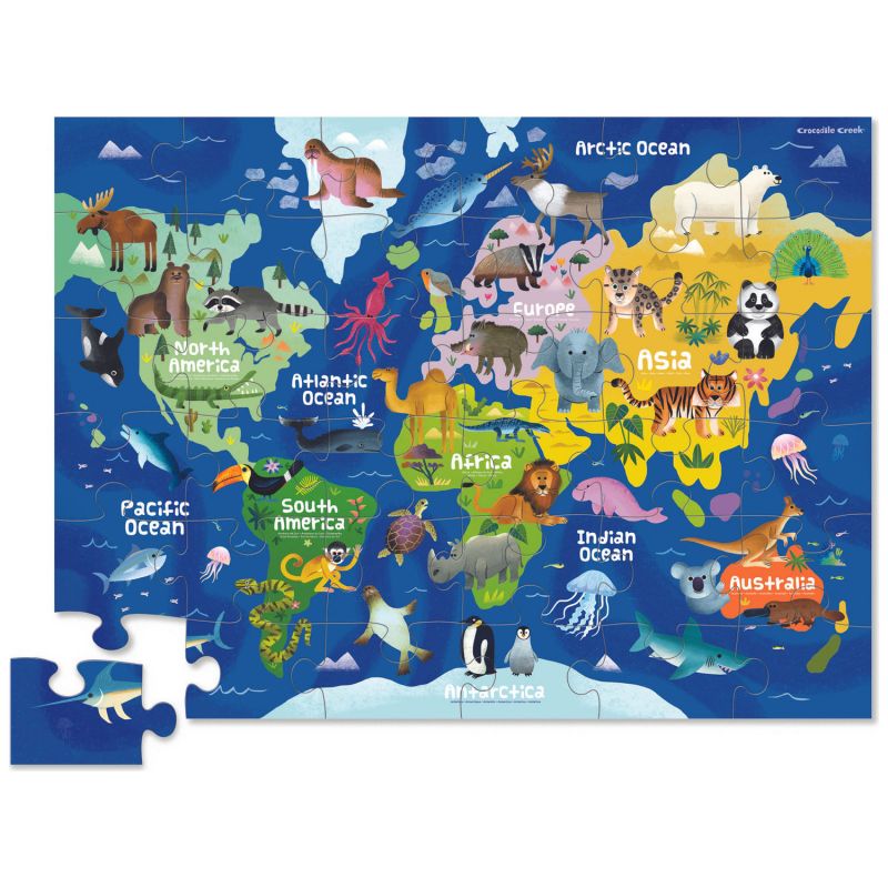 Malette puzzle Ma première carte du monde (36 pièces) Crocodile Creek Produit 2