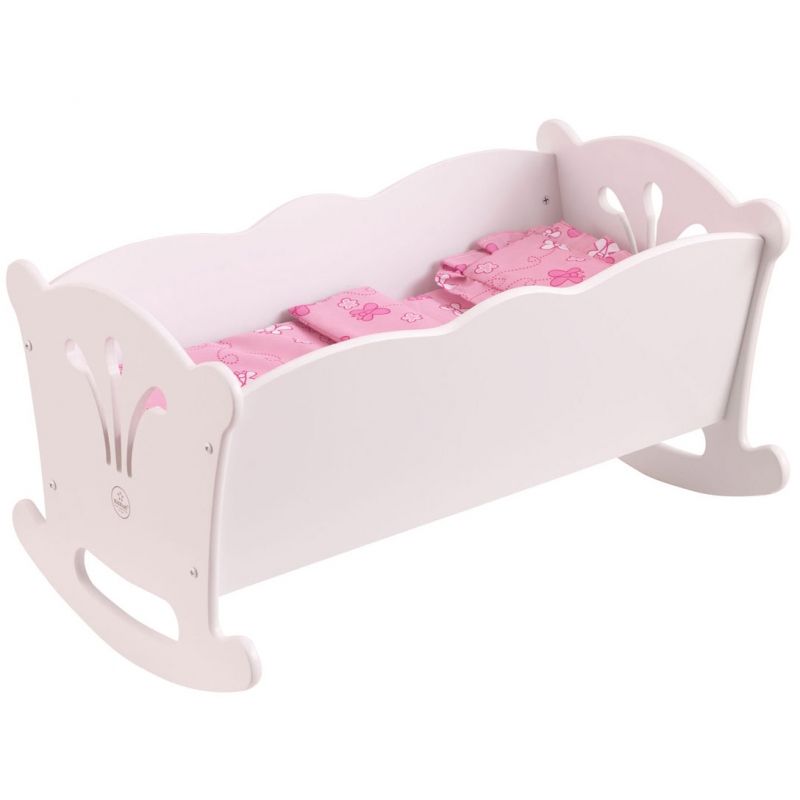 Lit en bois berceau pour poupée blanc KidKraft