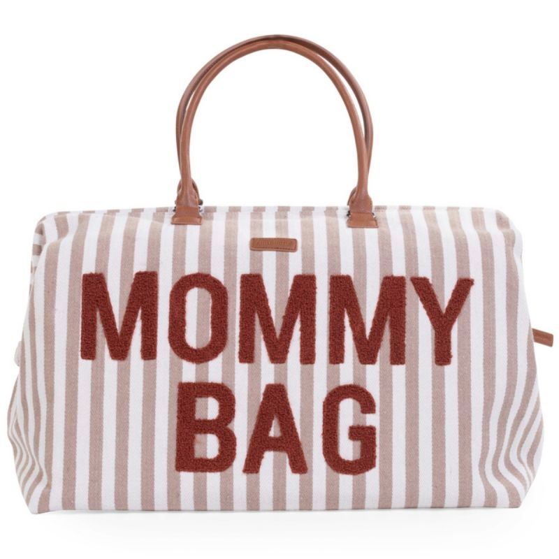 Sac à langer Mommy Bag rayures nude/terracotta Childhome Produit 1 grande taille