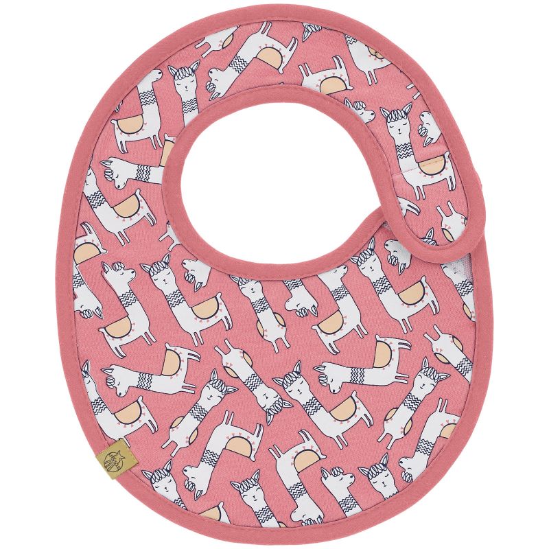 Bavoir de naissance en éponge imperméable Glama Lama corail Lässig