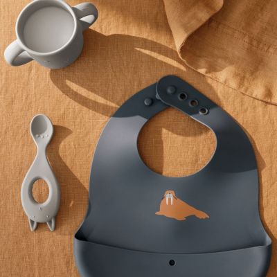 Lot de 2 bavoirs en silicone Ember Arctic Sea