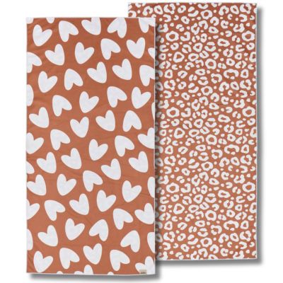 Serviette microfibre Blanc-Marron (70 x 140 cm) Atelier Wagram