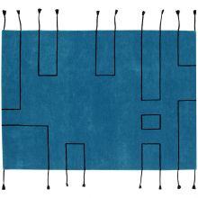 Tapis en laine Nordic Lines bleu pétrole (170 x 240 cm  par Lorena Canals