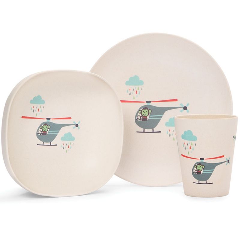 Coffret repas bambou Space Monkey (3 pièces) Penny Scallan