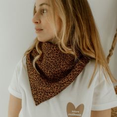 Lange Gaze Léopard Marron (65 x 65 cm)