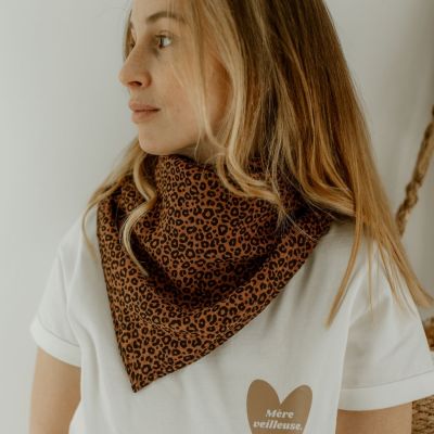 Lange Gaze Léopard Marron (65 x 65 cm)