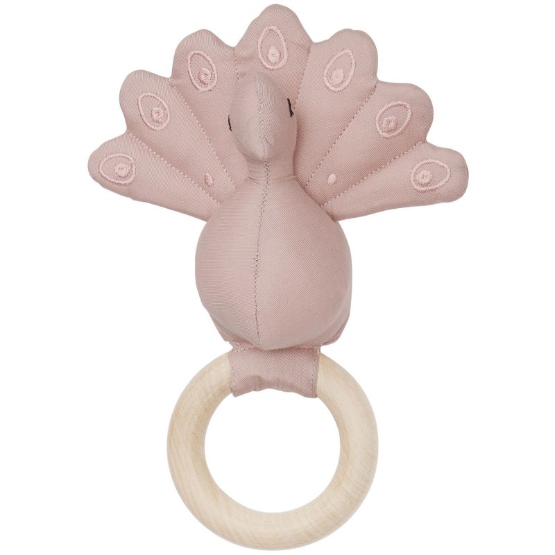 Hochet anneau Paon vieux rose Cam Cam Copenhagen
