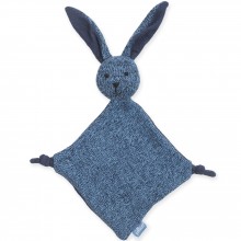 Doudou plat lapin Stonewashed knit bleu foncé (28 cm)  par Jollein