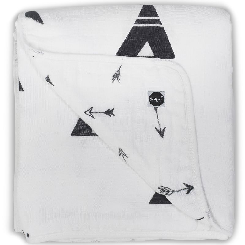 Couverture bébé hydrophile Indians noir et blanc (120 x 120 cm) Jollein