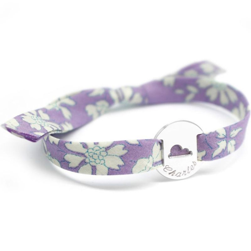 Bracelet Liberty ruban nuage personnalisable (argent 925°) Petits trésors