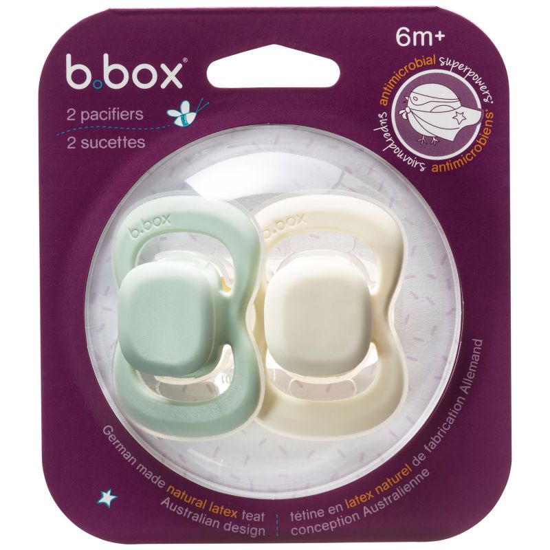 Lot de 2 sucettes symétriques en latex Sage-Vanilla (6 mois et +) B.Box Packaging 9